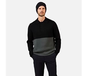 RO-CORBYR POLO SWEATER-BLACK-svetr
