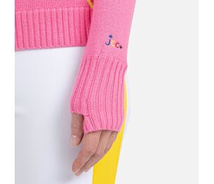 RO-W JCC 1/2 ZIP-NEW PINK-svetr