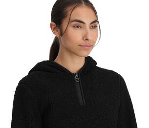 SP-WOMEN CLOUD FLEECE HOODIE-BLACK
