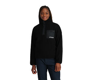 SP-W CLOUD FLEECE  SNAP PULLOVER-BLACK