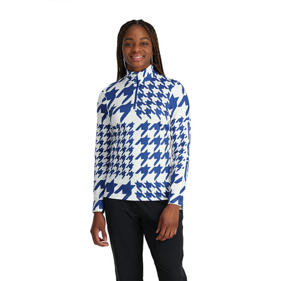 SP-W HOUNDSTOOTH 1/2 ZIP-ELECTRIC BLUE