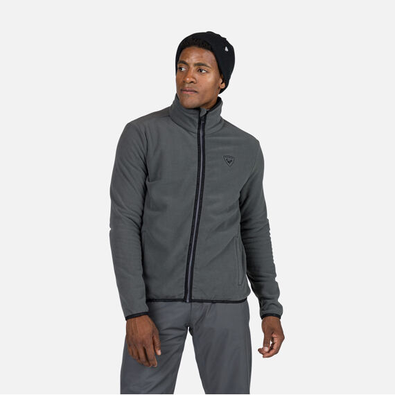 RO-STRAWPILE FLEECE FZ-ONYX GREY-mikina