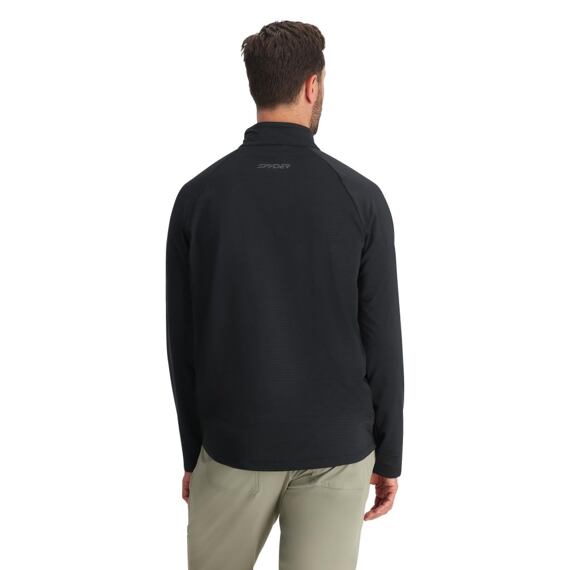SP-MEN GRIDWEB FLEECE 1/2 ZIP-BLACK