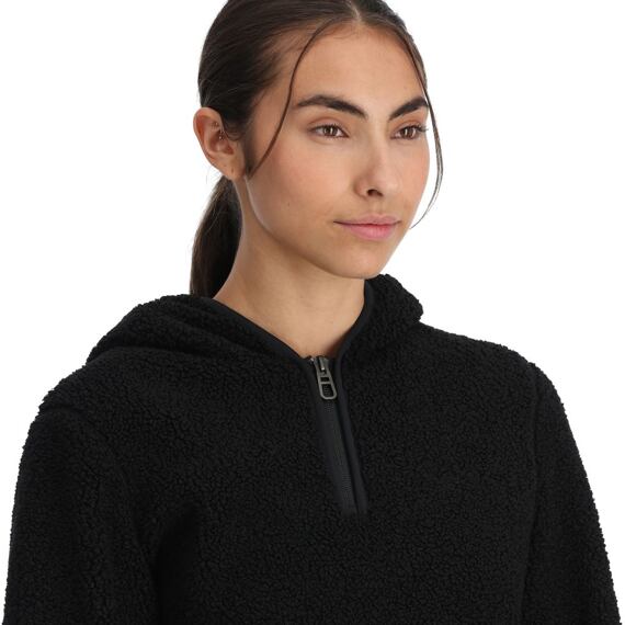 SP-WOMEN CLOUD FLEECE HOODIE-BLACK